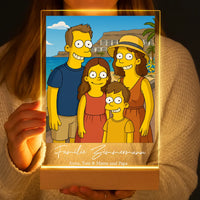 Personalisierte LED-Lampe aus Acrylglas "Unsere gelbe Familie"