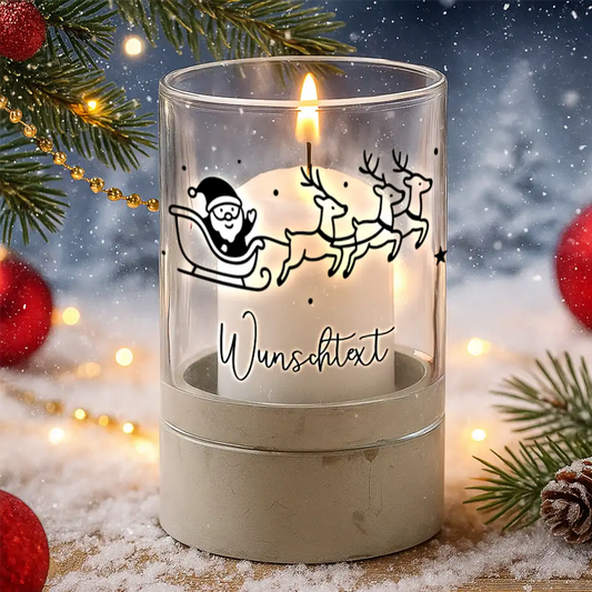 Personalisiertes Windlicht "Frohe Weihnachten"