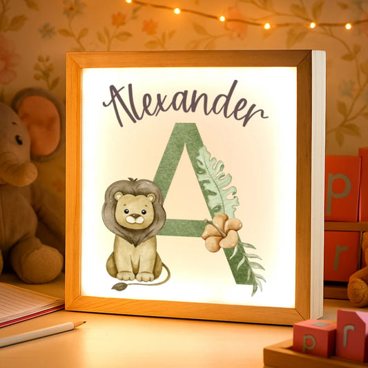 Beleuchteter Bilderrahmen inkl. personalisiertem Bild "Jungen Name"