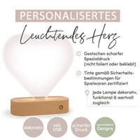 Personalisierte Herz-LED-Lampe aus Acrylglas "Brautpaar #1"