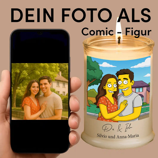 Personalisierte Duftkerze "Unsere gelbe Familie"