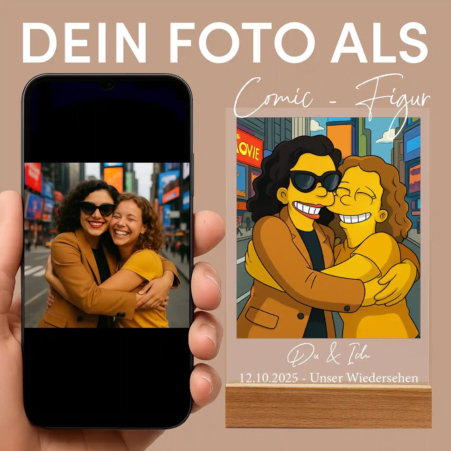 Personalisiertes Bild auf Acrylglas "Unsere gelbe Familie"