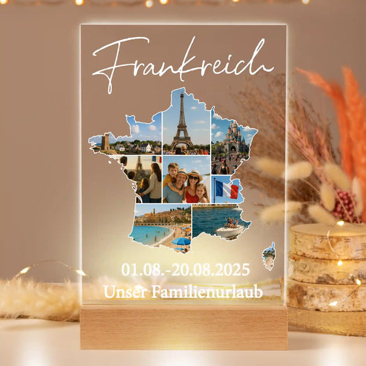 Personalisiertes Bild auf Acrylglas "Unser Urlaub"