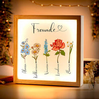 Beleuchteter Bilderrahmen inkl. personalisiertem Bild "Geburtsblume"
