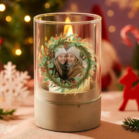 Personalisiertes Windlicht "Weihnachtskranz"