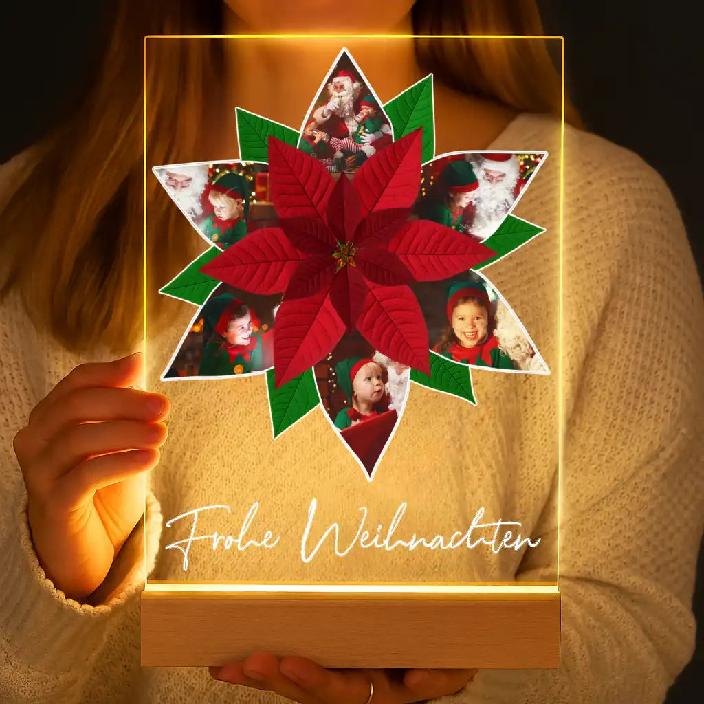 Personalisierte LED-Lampe aus Acrylglas "Fotocollage #7 Blume"