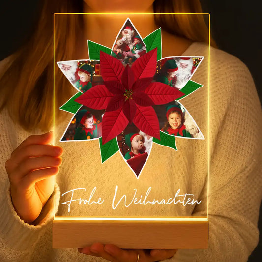 Personalisierte LED-Lampe aus Acrylglas "Fotocollage #7 Blume"