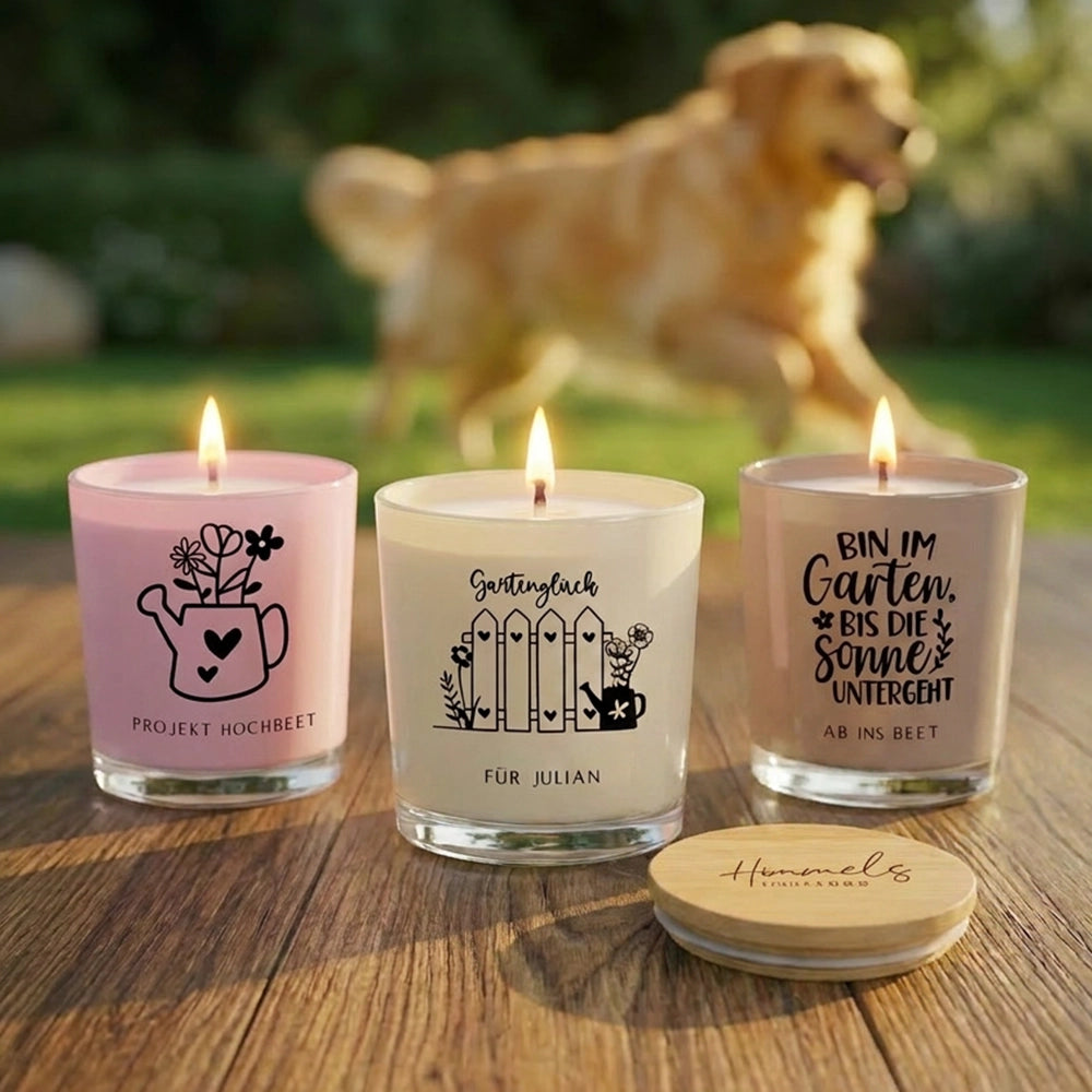 Personalisierte Anti-Mücken Duftkerze "Unser Garten"