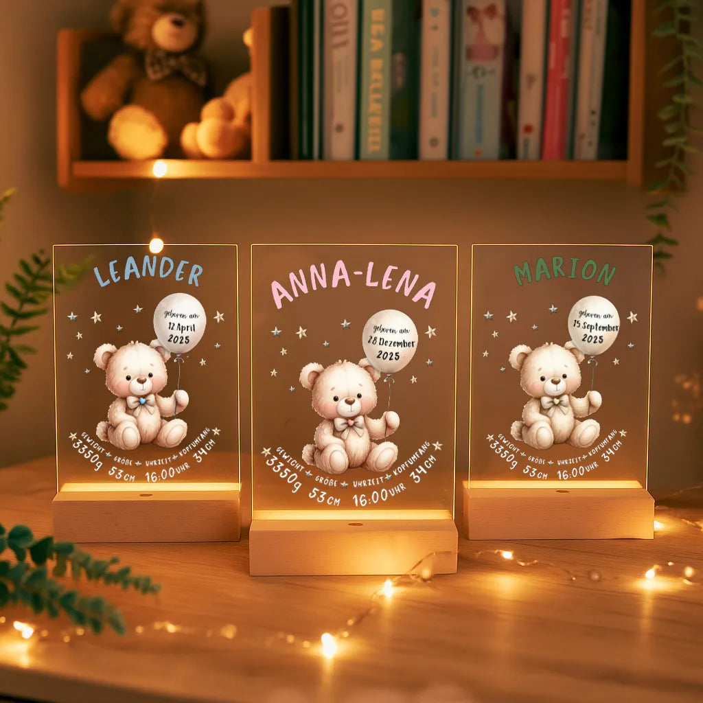 Personalisierte LED-Lampe aus Acrylglas "Mein Geburtstag"