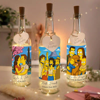 Personalisierte Lichterflasche "Unsere gelbe Familie"