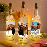 Personalisierte Lichterflasche "Unsere Städtereise"
