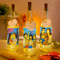 Personalisierte Lichterflasche "Unsere gelbe Familie"