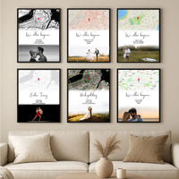 Personalisiertes Poster "Wo alles begann #3" | Deine Stadt - Deine Karte - Deine Liebe