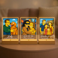 Personalisierte LED-Lampe aus Acrylglas "Unsere gelbe Familie"