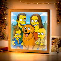 Beleuchteter Bilderrahmen inkl. personalisiertem Bild "Unsere gelbe Familie"