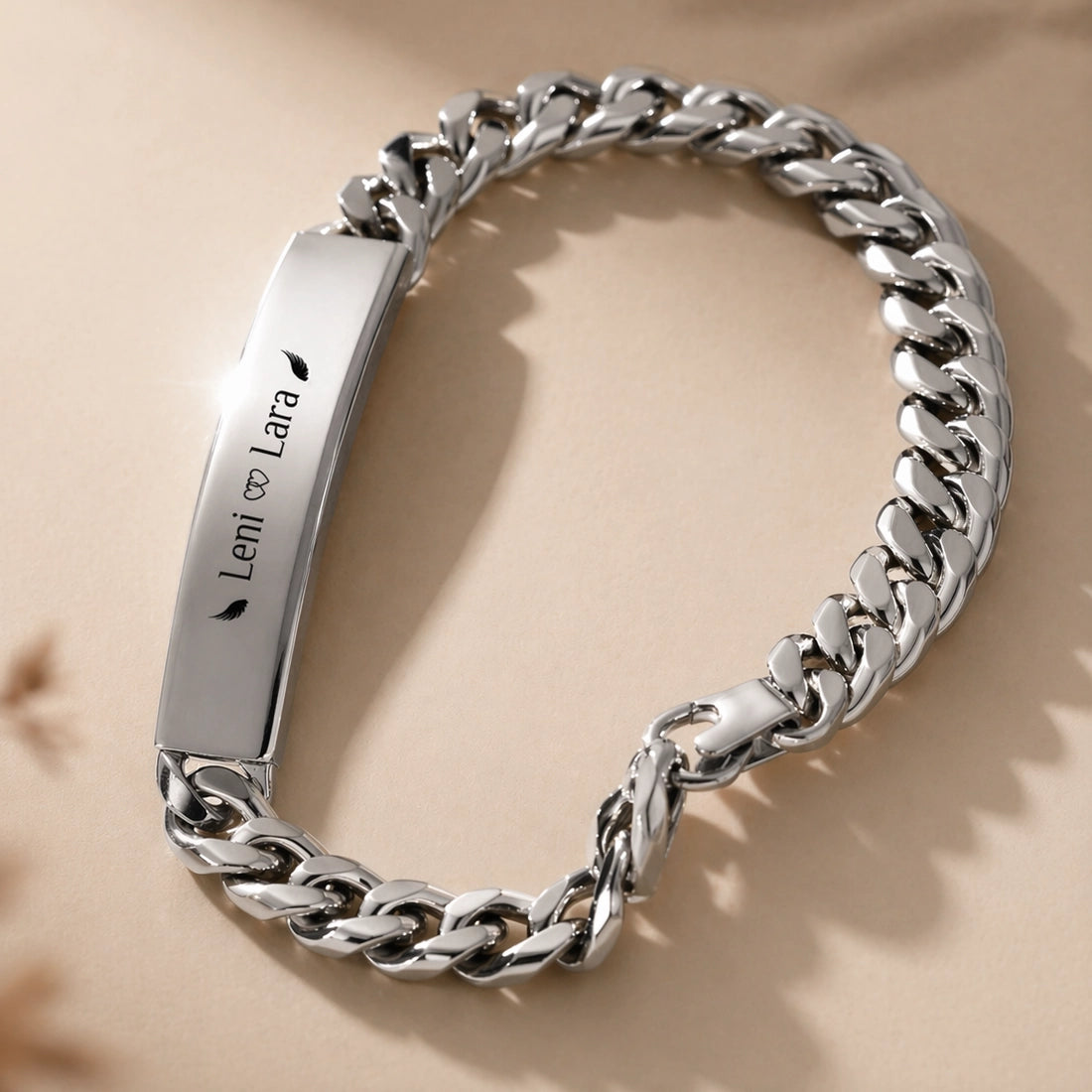 Für Herren: Panzerketten-Gravur-Armband