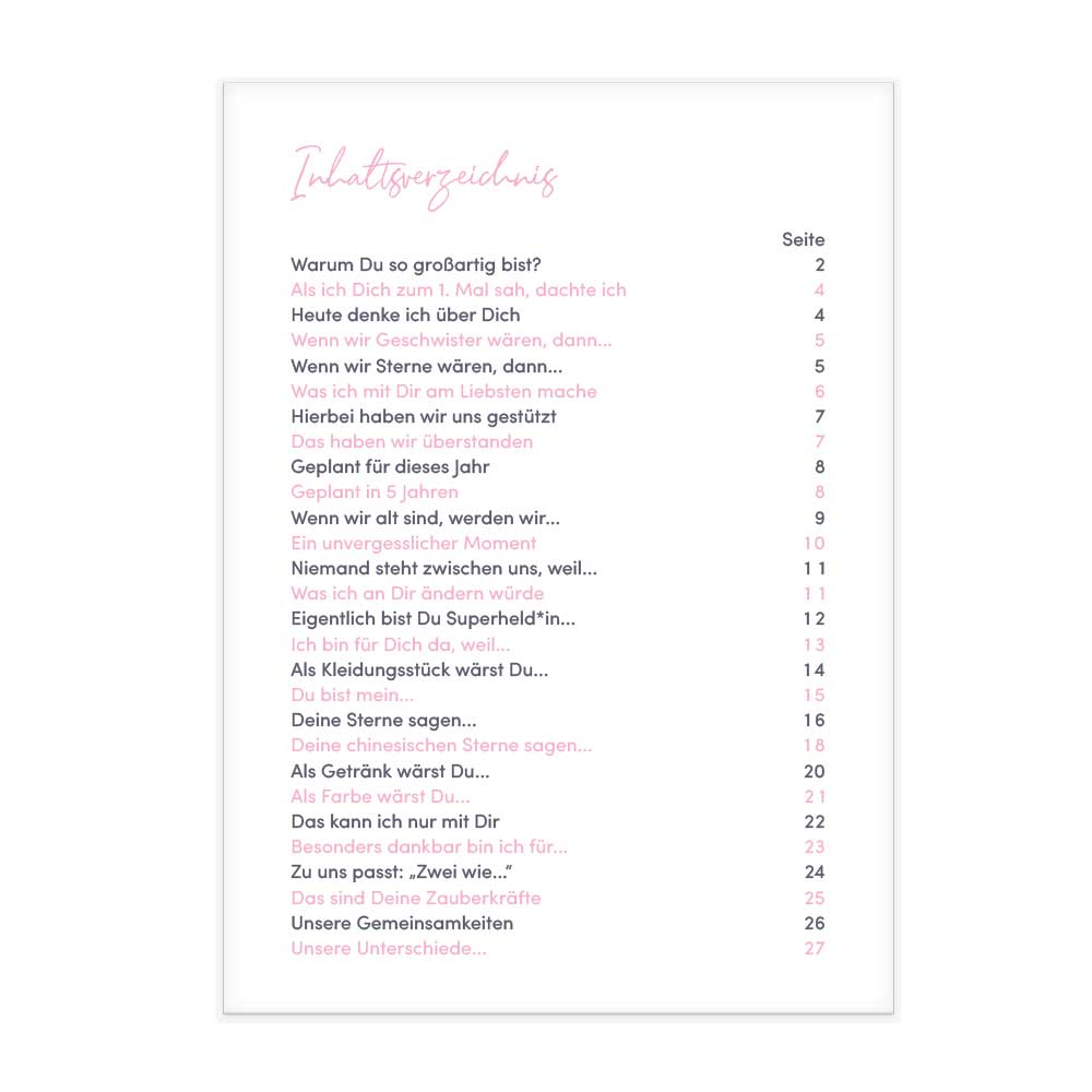 Heft mit Liebeserklärung zum Ausfüllen, Bekleben und Verschenken | 36 Seiten im A5-Format