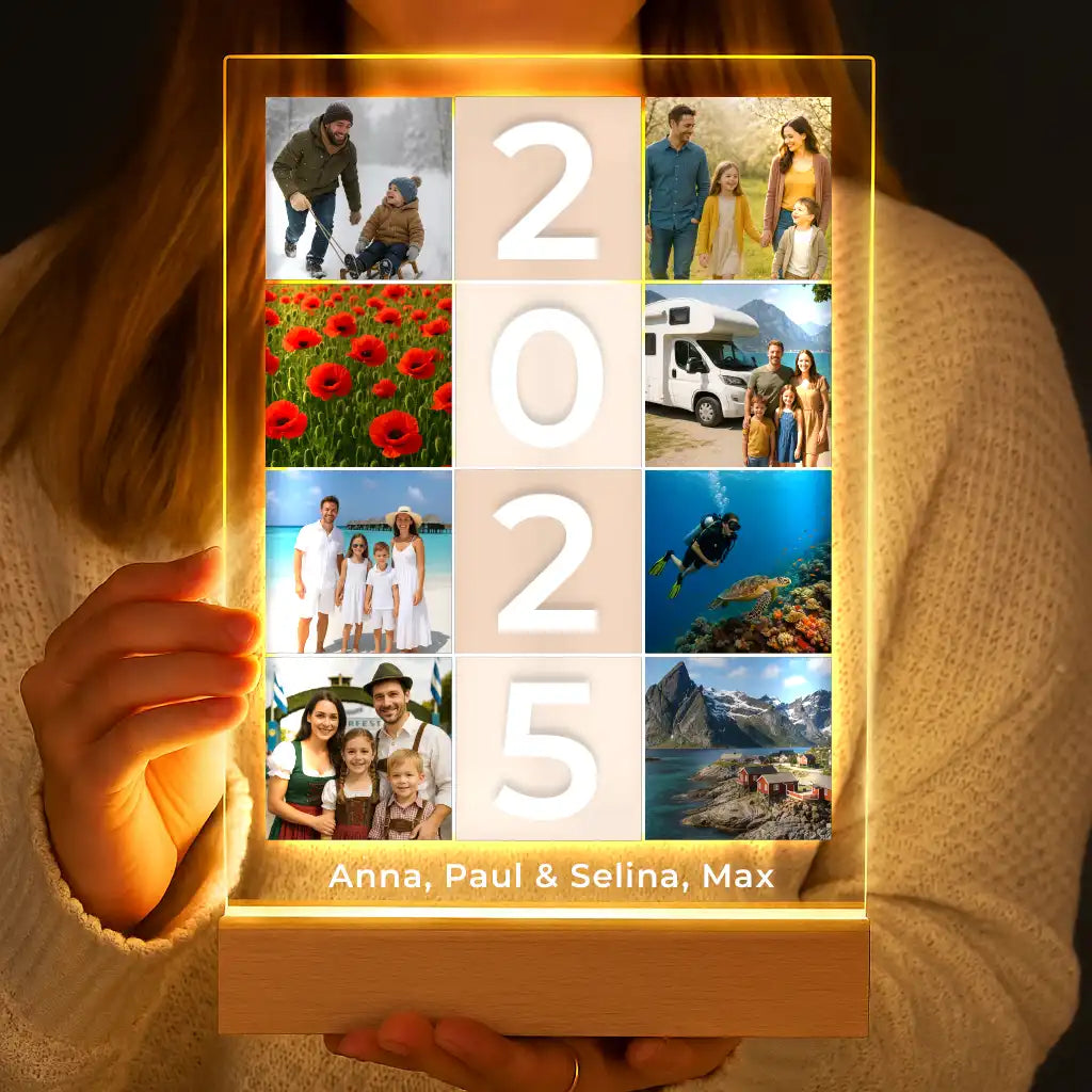 Personalisierte LED-Lampe aus Acrylglas "Fotocollage #4"