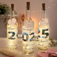 Personalisierte Lichterflasche "Fotocollage #3"