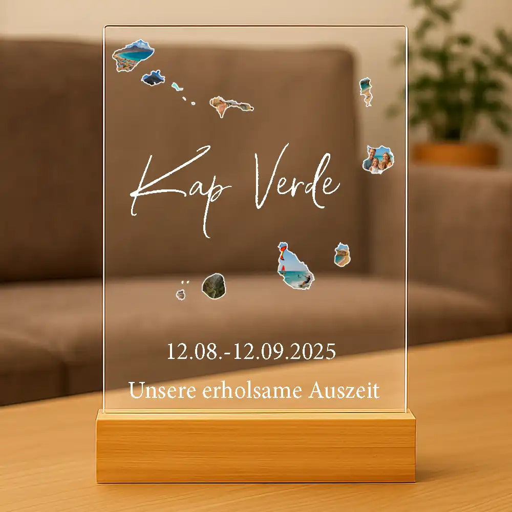 Personalisiertes Bild auf Acrylglas "Unser Urlaub"