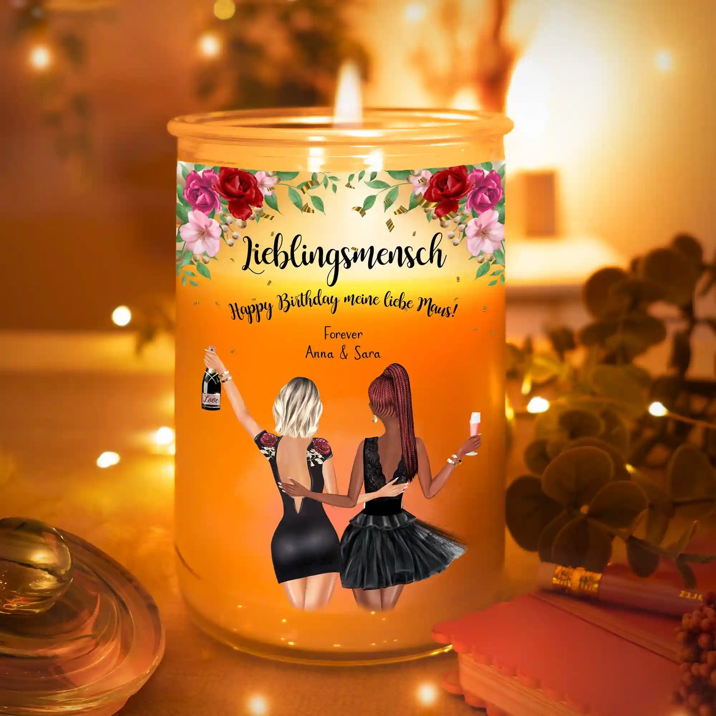 Personalisierte Duftkerze "Auf uns!"