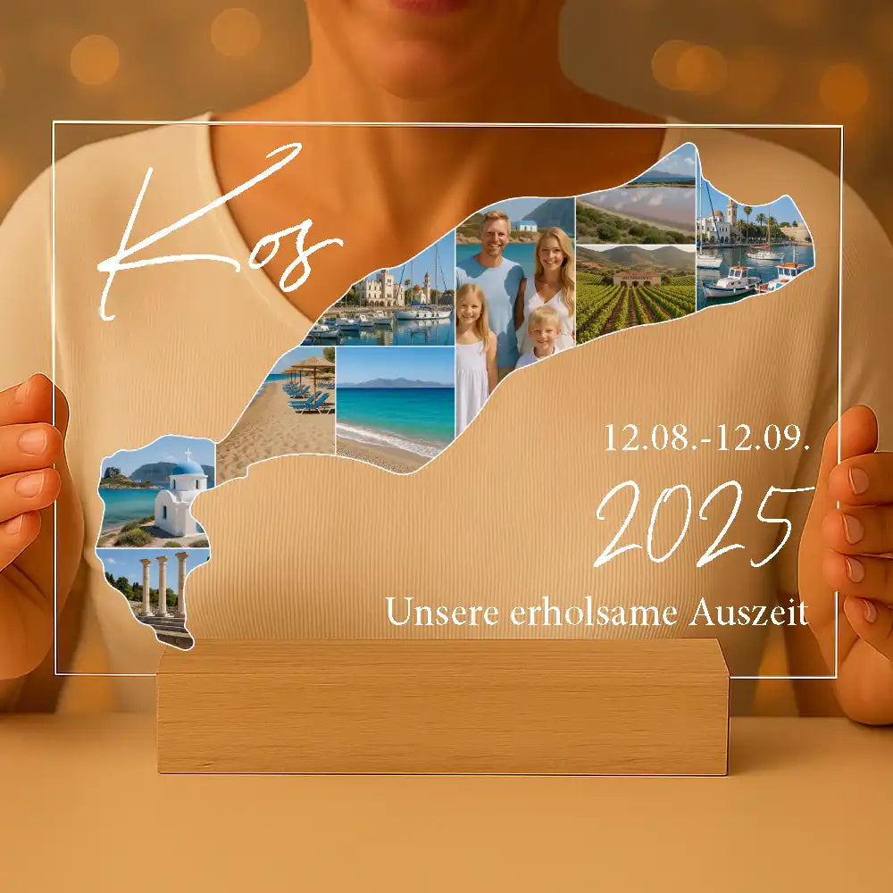 Personalisiertes Bild auf Acrylglas "Unser Urlaub"