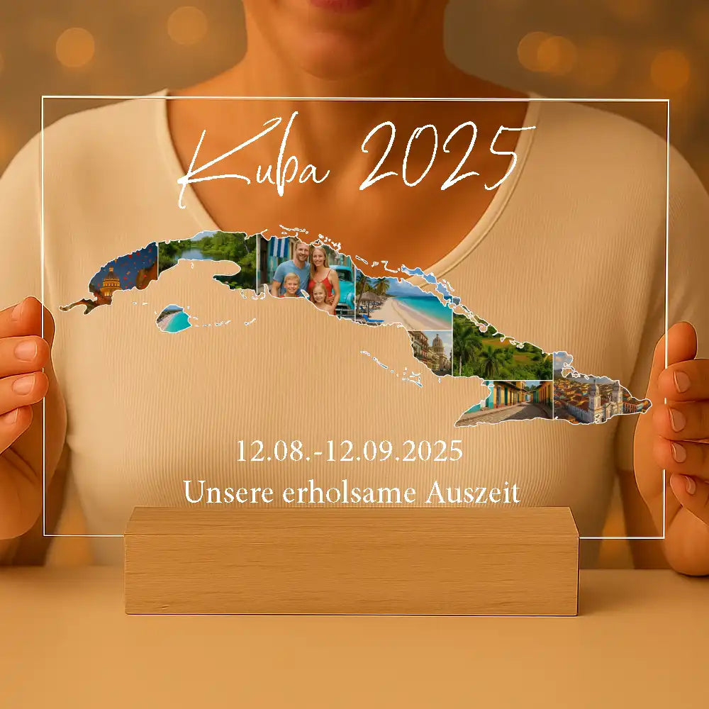 Personalisiertes Bild auf Acrylglas "Unser Urlaub"