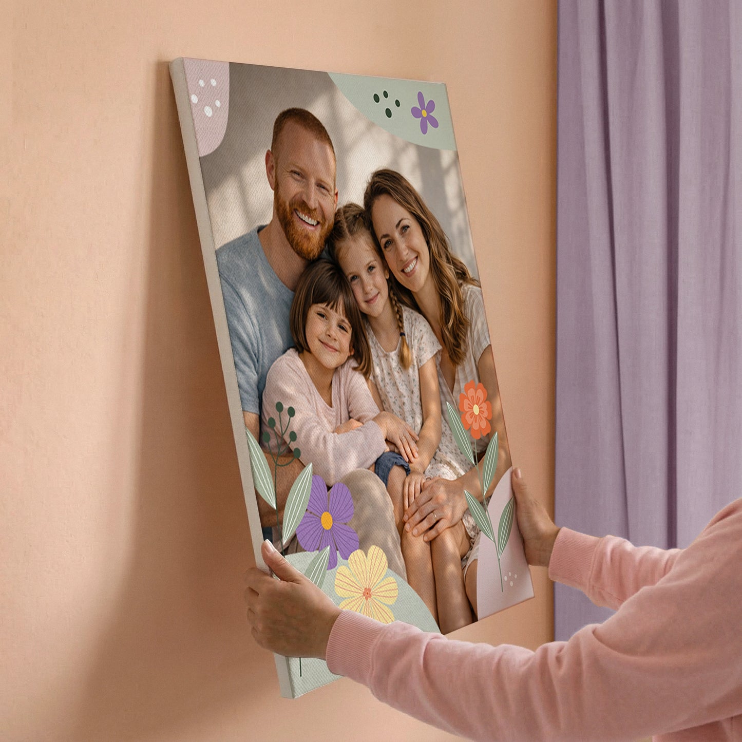 Personalisierte Leinwand "Blümchen"