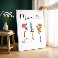 Personalisierte Leinwand "Geburtsblume"
