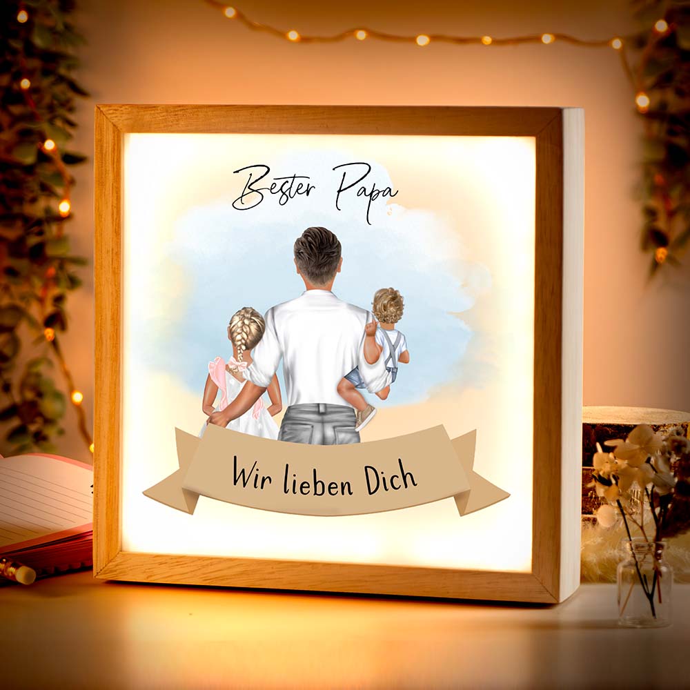 Beleuchteter Bilderrahmen inkl. personalisiertem Bild "My Family"