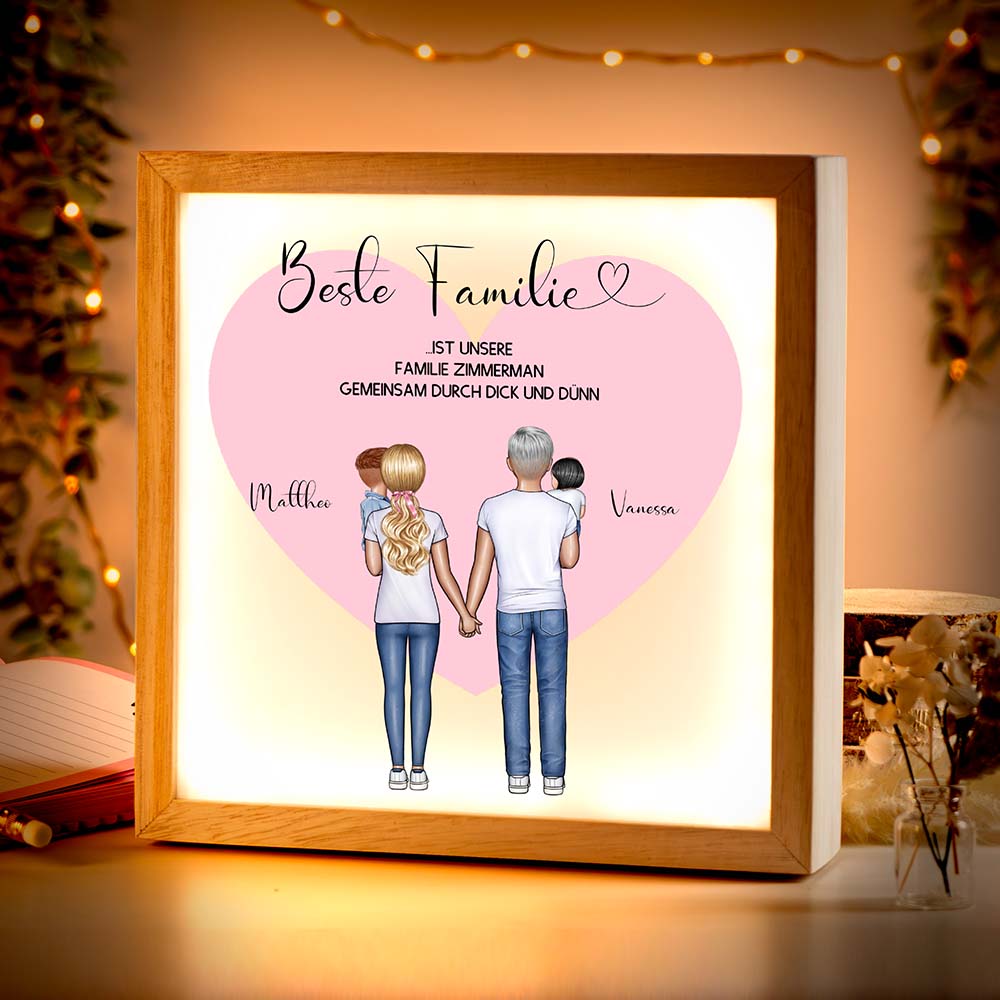 Beleuchteter Bilderrahmen inkl. personalisiertem Bild "My Family #2"