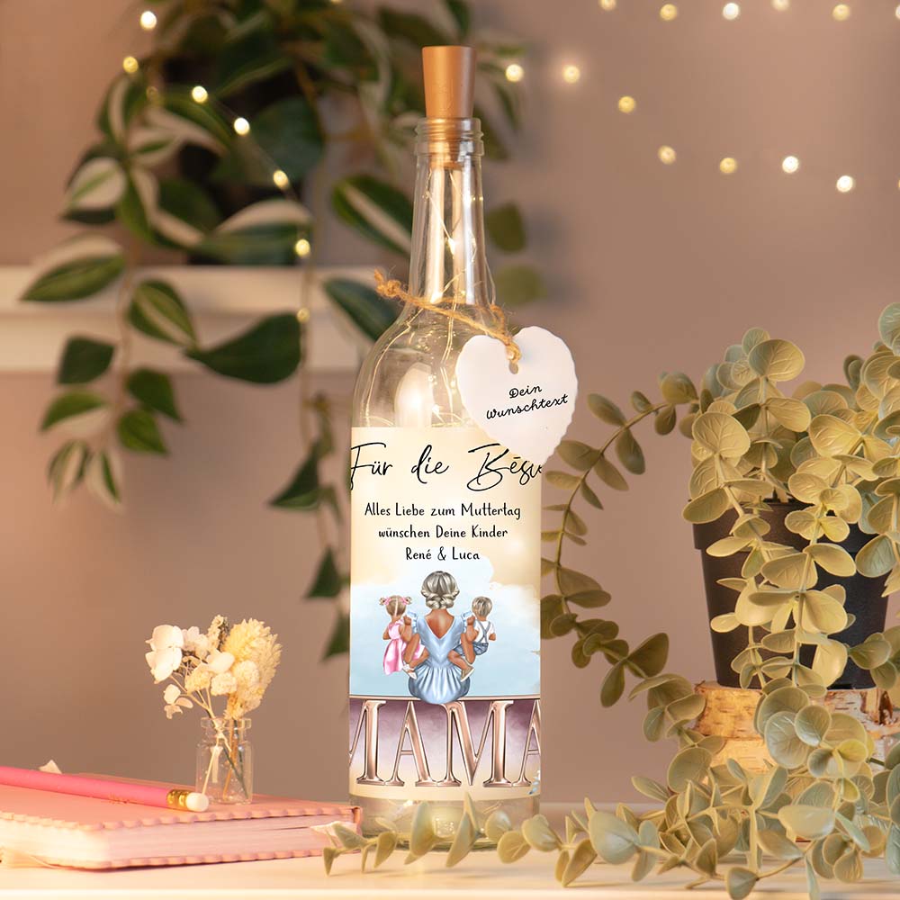 Personalisierte Lichterflasche "My Family"