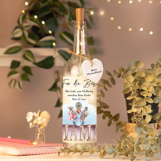Personalisierte Lichterflasche "My Family"