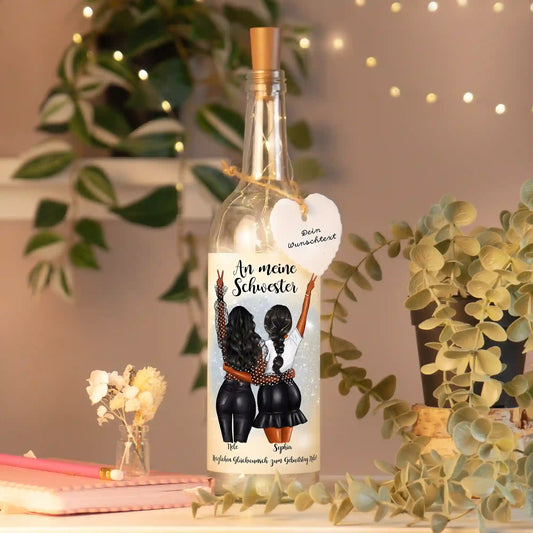 Personalisierte Lichterflasche "Beste Freundin #1"