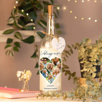 Personalisierte Lichterflasche "Fotocollage #5 Herz"