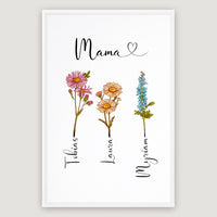 Personalisiertes Poster "Geburtsblume"