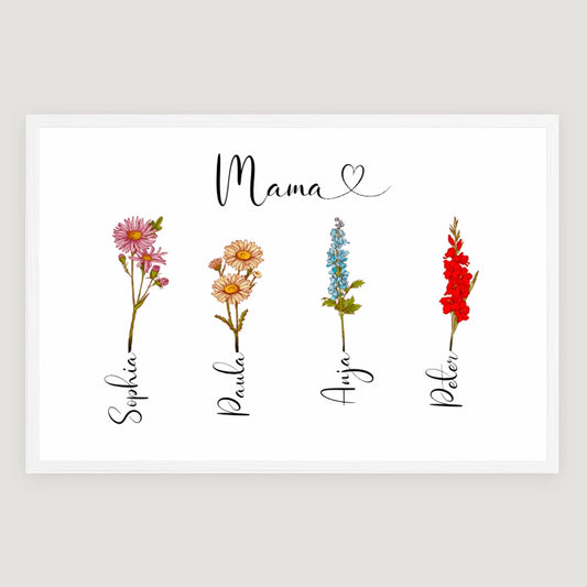 Personalisiertes Poster "Geburtsblume"