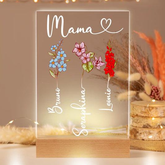 Personalisiertes Bild auf Acrylglas "Geburtsblume"