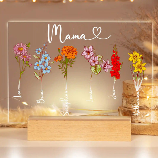 Personalisiertes Bild auf Acrylglas "Geburtsblume"