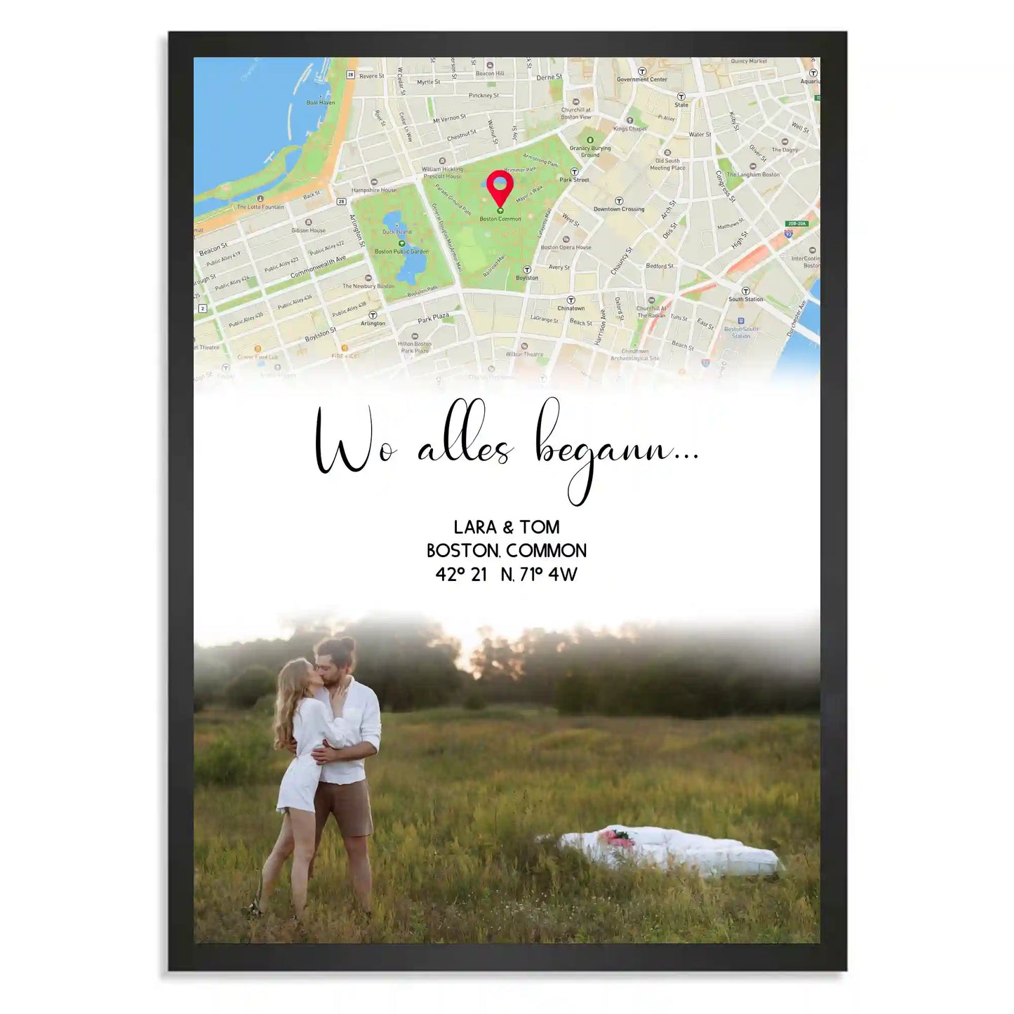 Personalisiertes Poster "Wo alles begann #3" | Deine Stadt - Deine Karte - Deine Liebe