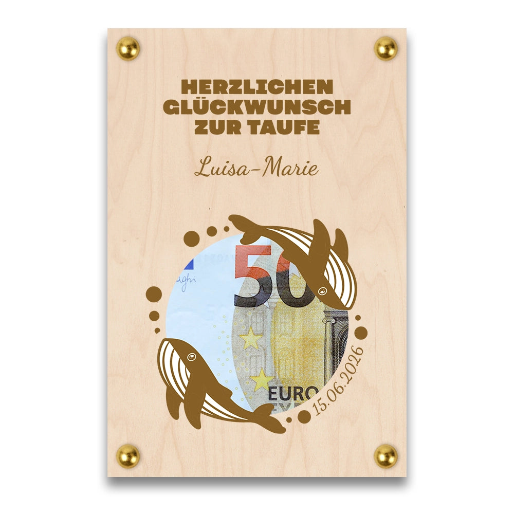 Geldgeschenk: Personalisierbarer Wunscherfüller zur Taufe