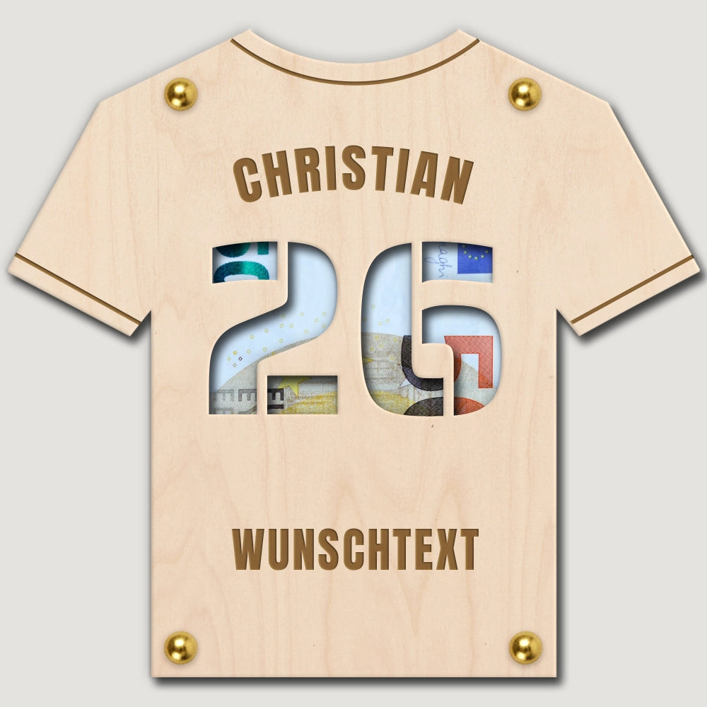 Geldgeschenk: Personalisierbarer Wunscherfüller "Trikot" für Jungs & Herren