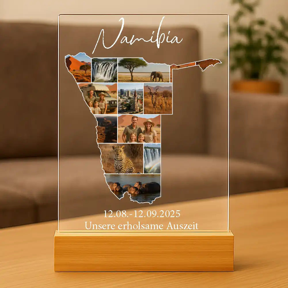 Personalisiertes Bild auf Acrylglas "Unser Urlaub"