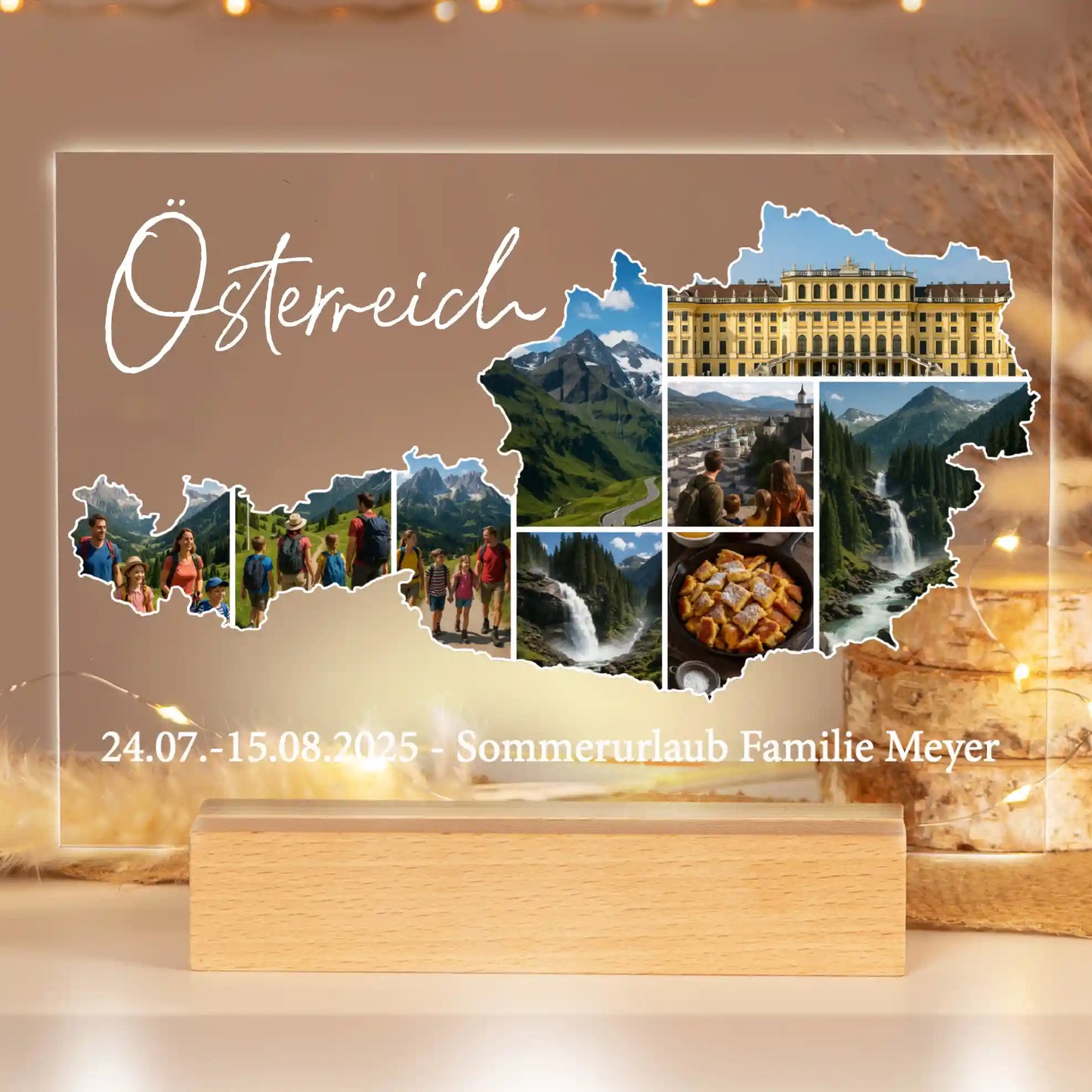 Personalisiertes Bild auf Acrylglas "Unser Urlaub"
