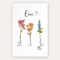 Personalisierte Leinwand "Geburtsblume"