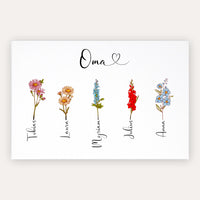 Personalisierte Leinwand "Geburtsblume"