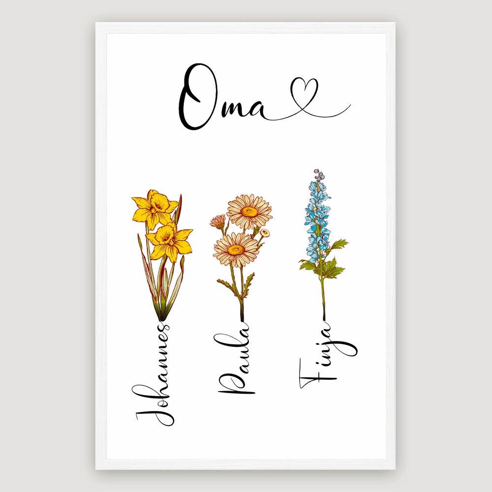 Personalisiertes Poster "Geburtsblume"