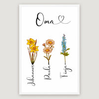 Personalisiertes Poster "Geburtsblume"