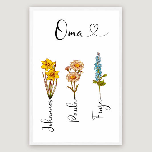 Personalisiertes Poster "Geburtsblume"