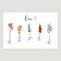 Personalisiertes Poster "Geburtsblume"